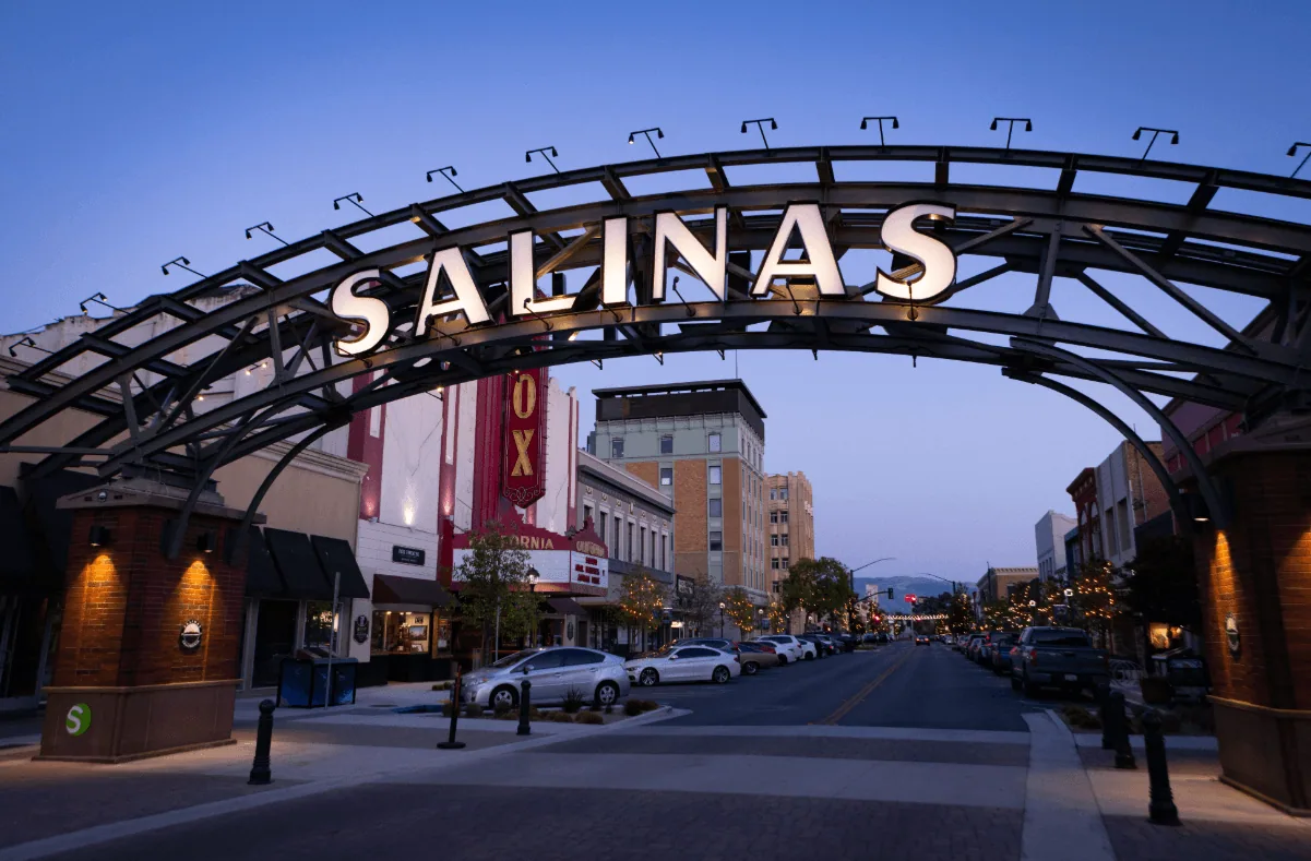 The Salinas arch over Main Street in downtown Salinas, CA The Salinas arch over Main Street in downtown Salinas, CA